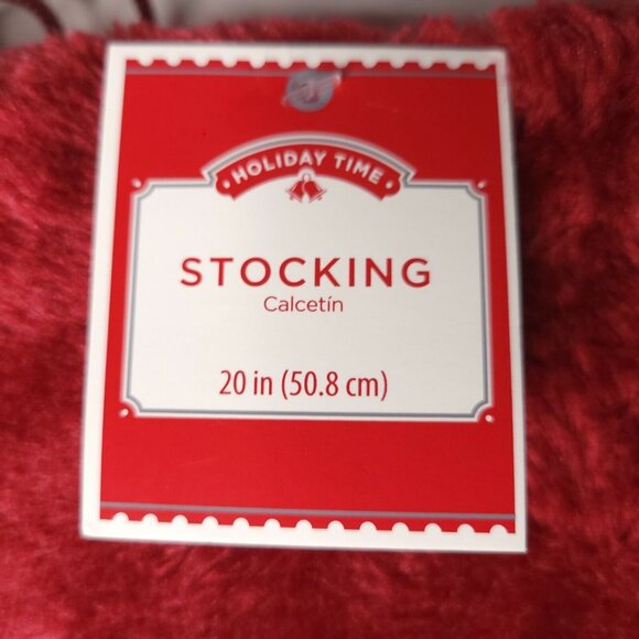Holiday Time Christmas Stocking 20 In  Funny Wine Theme Red Plush Cuff - Picture 4 of 4